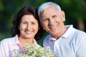 senior couple smiling