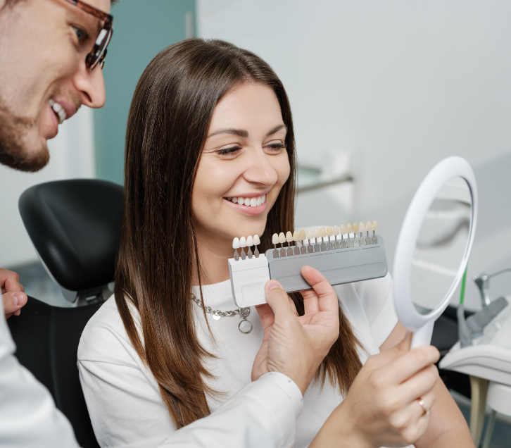 Woman getting fitted for veneers