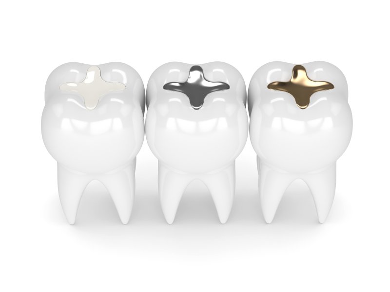 digital teeth with different fillings